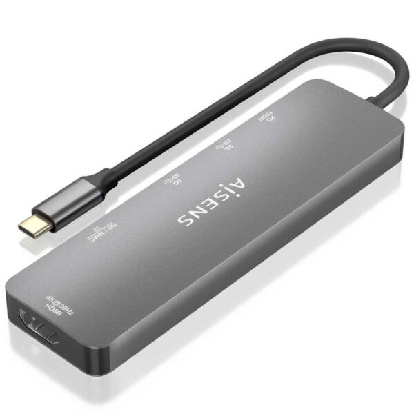 Docking usb tipo-c aisens asuc-6p016-gr/ 1xhdmi/ 2xusb/ 1xlector tarjetas/ 1xusb tipo-c pd/ gris - Imagen 2