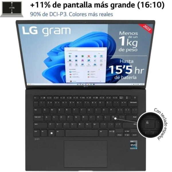 Portátil LG Gram 14Z90R-V.AP55B Intel Core i5-1340P/ 16GB/ 512GB SSD/ 14"/ Win11 Pro - Imagen 2