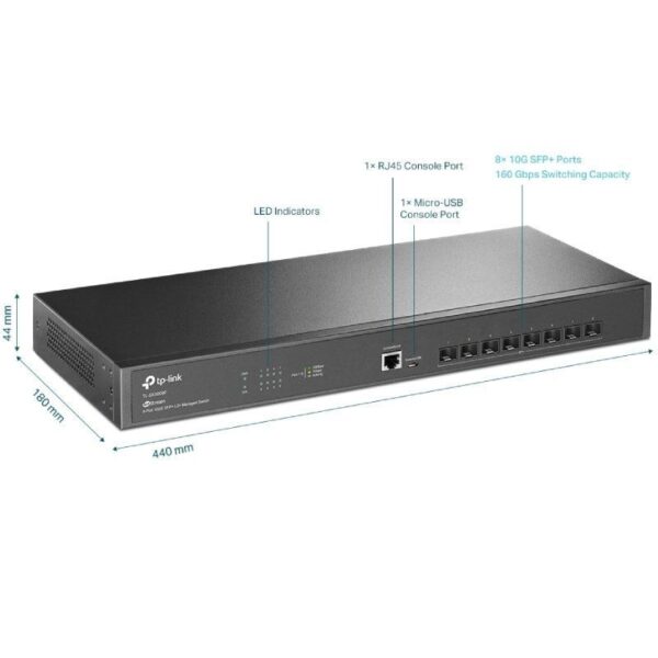 Switch Gestionable TP-Link Omada JetStream TL-SX3008F/ 8 Puertos/ SFP+ 10GE - Imagen 2