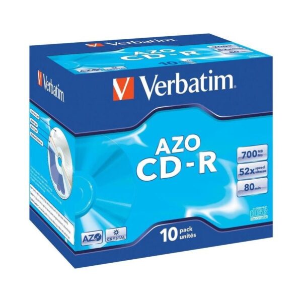 CD-R Verbatim AZO Crystal 52X/ Caja-10uds