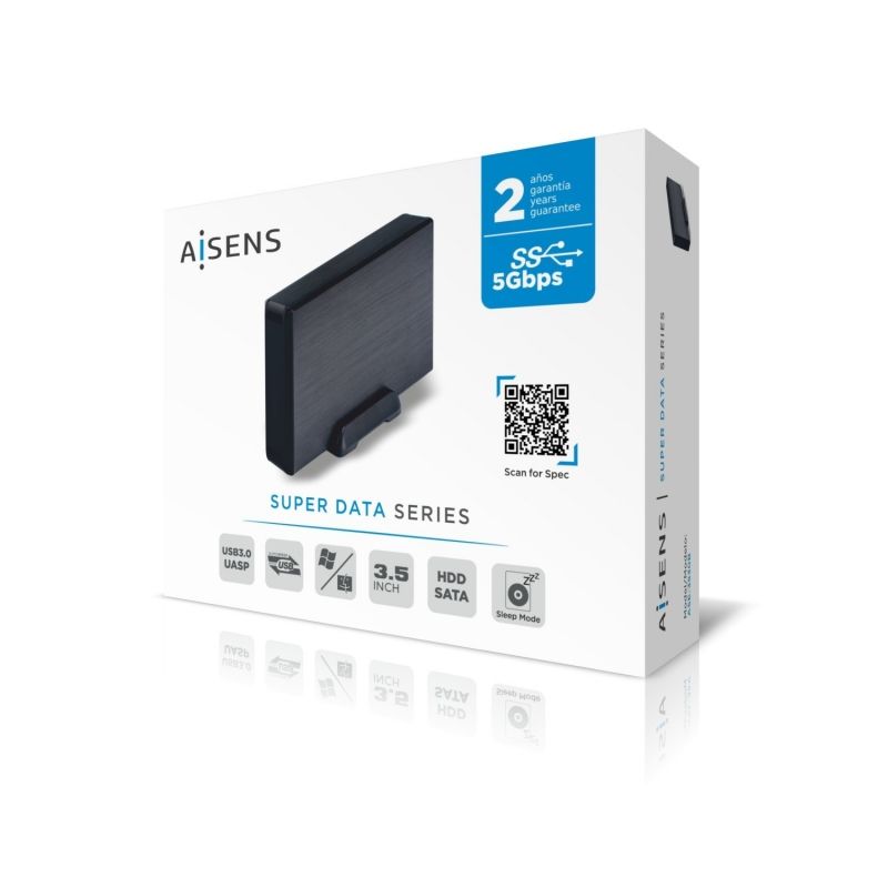 Caja Externa para Disco Duro de 3.5" Aisens ASE-3530B/ USB 3.1 - Imagen 3