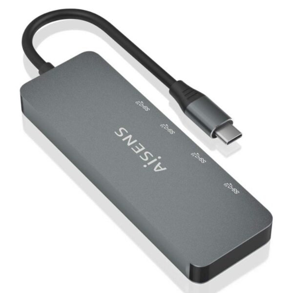 Hub USB Tipo-C Aisens A109-0694/ 2xUSB/ 2xUSB Tipo-C/ Gris - Imagen 2