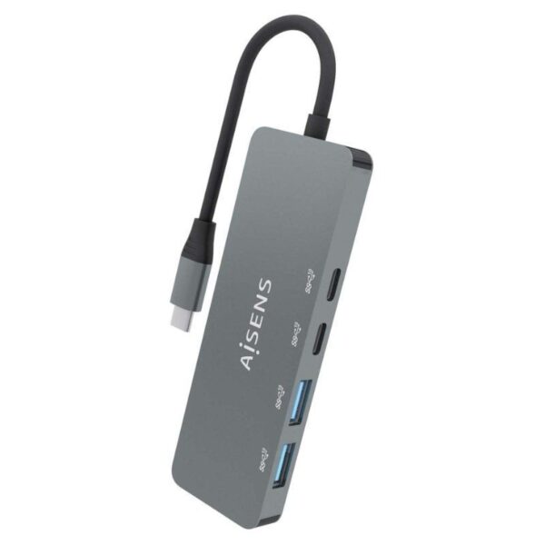 Hub USB Tipo-C Aisens A109-0694/ 2xUSB/ 2xUSB Tipo-C/ Gris - Imagen 3
