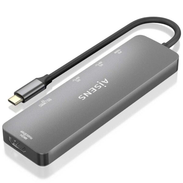 Docking USB Tipo-C Aisens ASUC-6P016-GR/ 1xHDMI/ 2xUSB/ 1xLector Tarjetas/ 1xUSB Tipo-C PD/ Gris - Imagen 2