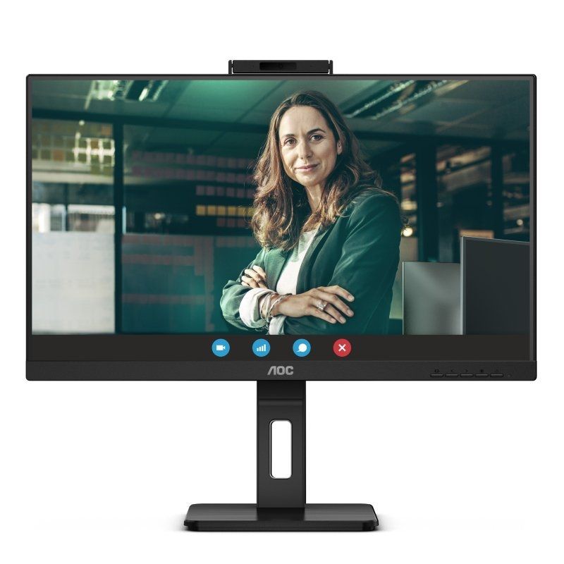 Monitor Profesional AOC 24P3CW 23.8″/ Full HD/ Webcam/ Multimedia/ Regulable en altura/ Negro
