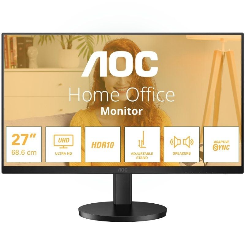 Monitor Profesional AOC U27B3AF 27″/ 4K/ Multimedia/ Regulable en altura/ Negro