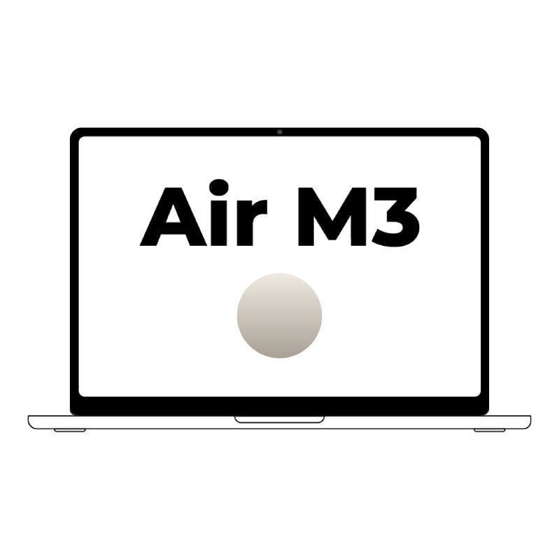 Apple Macbook Air 13,6″/ M3 8-Core CPU/ 24Gb/ 512Gb SSD/  10-Core GPU/ Blanco Estrella