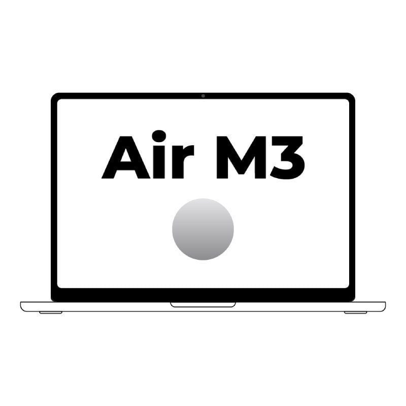 Apple Macbook Air 15,3″/ M3 8-Core CPU/ 16Gb/ 256Gb SSD/  10-Core GPU/ Plata