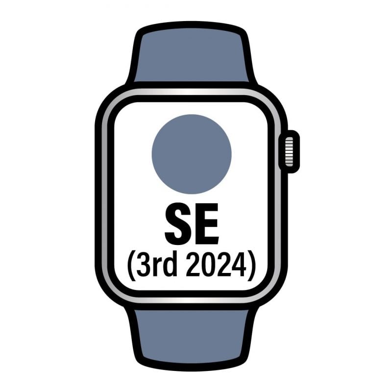 Apple Watch SE 3rd V2/ GPS/ 40mm/ Caja de Aluminio/ Correa Deportiva Azul Denim M/L
