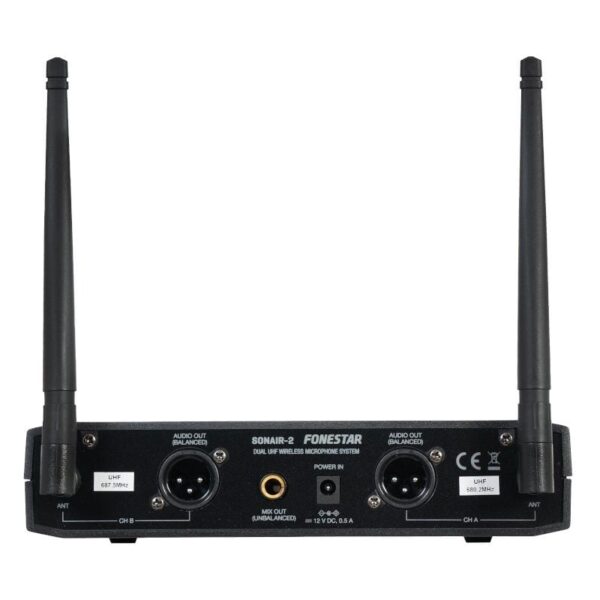 Micrófono Inalámbrico Doble Mano UHF Fonestar SONAIR-2M/ Incluye Receptor - Imagen 3