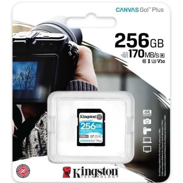 Tarjeta de Memoria Kingston CANVAS Canvas Go! Plus 256GB SD XC/ Clase 10/ 170MBs - Imagen 3