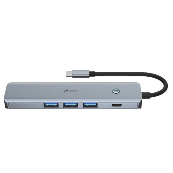Docking USB Tipo-C Leotec LEDS05/ 3xUSB/ 1xUSB Tipo-C PD/ 1xHDMI/ Gris - Imagen 3