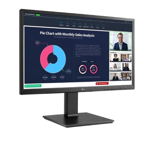 Monitor Profesional LG 24BP75CP-B 23.8"/ Full HD/ Webcam/ Multimedia/ Regulable en altura/ Negro - Imagen 3