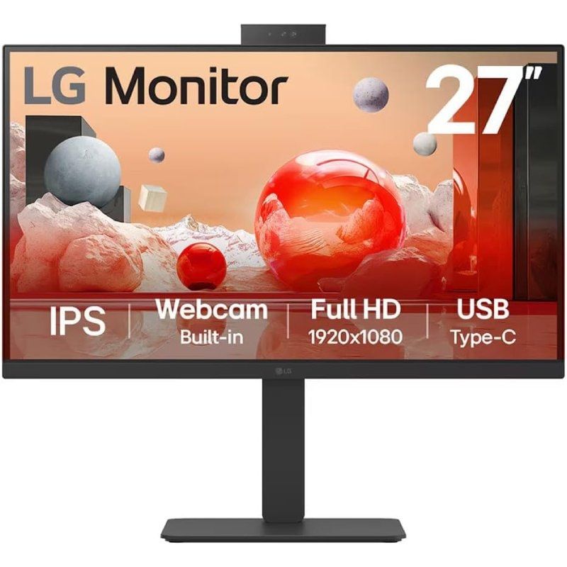 Monitor Profesional LG 27BA850-B 27″/ Full HD/ Webcam/ Multimedia/ Regulable en altura/ Negro