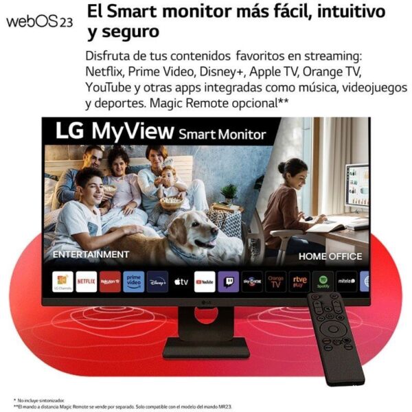Smart Monitor LG MyView 27SR50F-B 27"/ Full HD/ Smart TV/ Multimedia/ Negro - Imagen 2