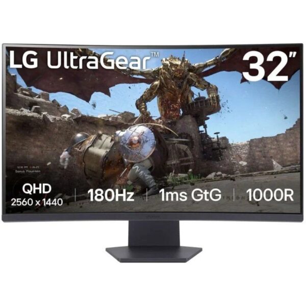 Monitor Gaming Curvo LG UltraGear 32GS60QC-B 31.5"/ QHD/ 1ms/ 180Hz/ VA/ Negro - Imagen 3