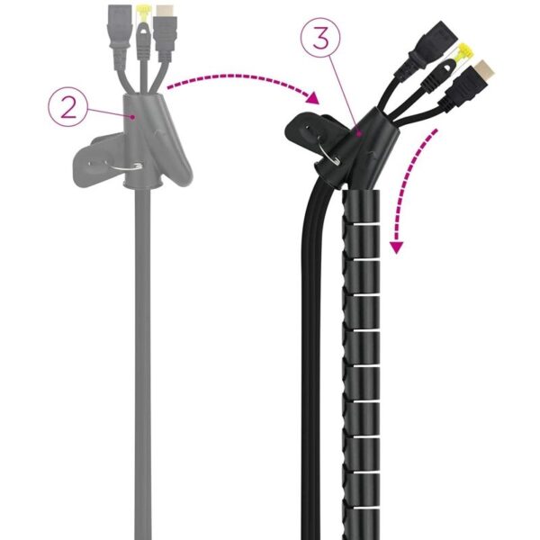 Organizador de Cables en Espiral Nanocable 10.36.0001-BK/ 1m - Imagen 3