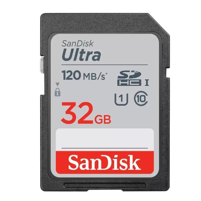 Tarjeta de Memoria SanDisk Ultra 32GB SD HC UHS-I – SDXC/ Clase 10/ 120MBs