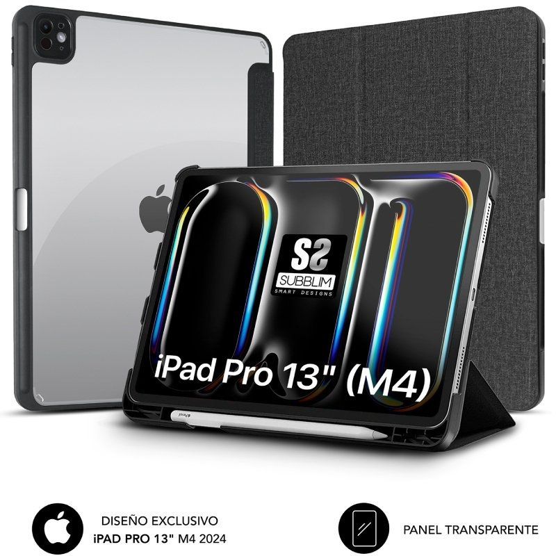 Funda Subblim Clear Shock Case para iPad Pro 12.9″ 2024 M4/ Negra