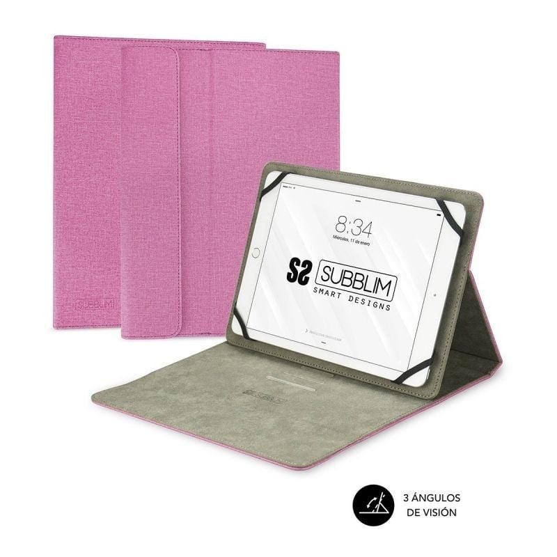 Funda Subblim Clever Stand para Tablets de 9″-10.1″/ Rosa