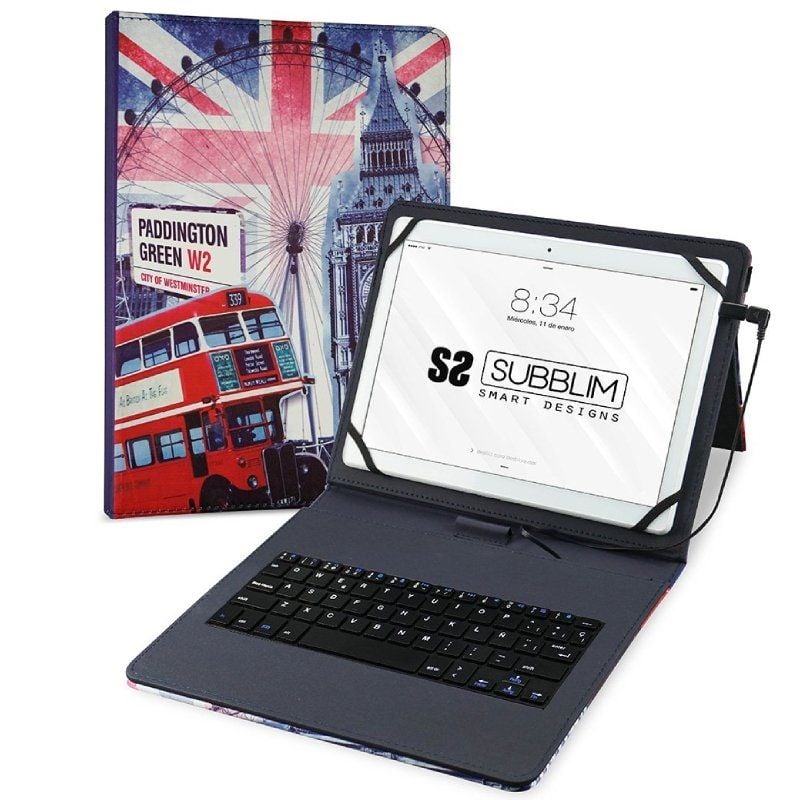 Funda con Teclado Subblim Keytab Pro USB England para Tablets de 10.1″-11″
