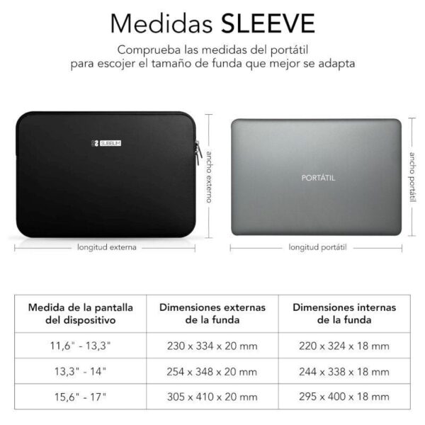 Funda Subblim Business Laptop Sleeve Neoprene para Portátiles 13.3"-14"/ Negra - Imagen 2