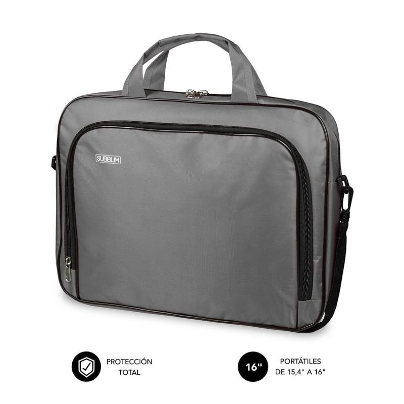 Maletín Subblim Oxford para Portátiles hasta 16″/ Gris