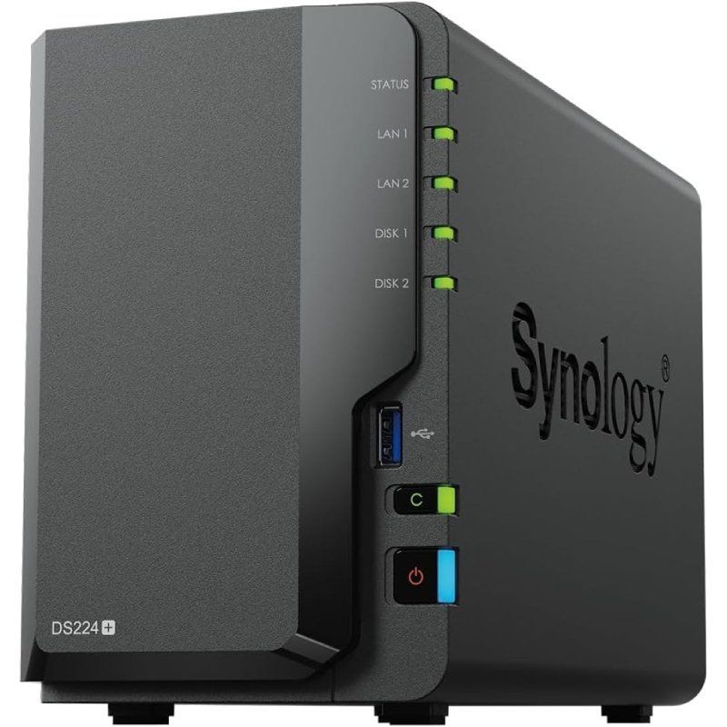 NAS Synology Diskstation DS224+/ 2 Bahías 3.5″- 2.5″/ 2GB DDR4/ Formato Torre
