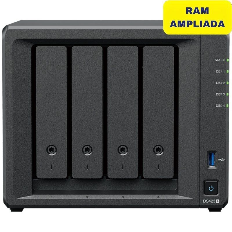 NAS Synology Diskstation DS423+/ 4 Bahías 3.5″- 2.5″/ 6GB DDR4/ Formato Torre