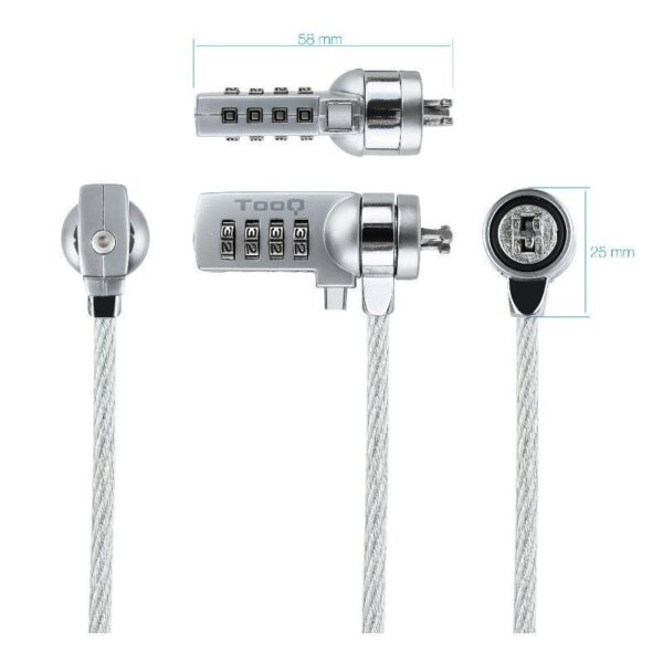 Cable de Seguridad para Portátiles TooQ TQCLKC0015/ 1.5m - Imagen 2