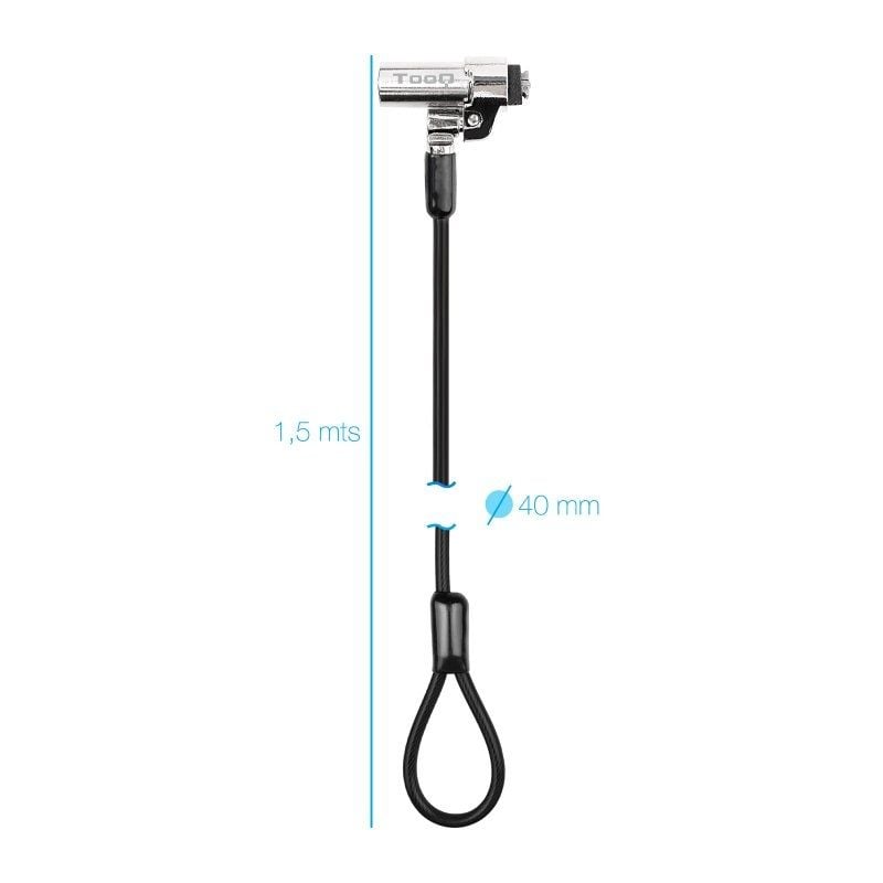 Cable de Seguridad Tipo NANO para Portátiles TooQ TQCLKC0045-G/ 1.5m - Imagen 3