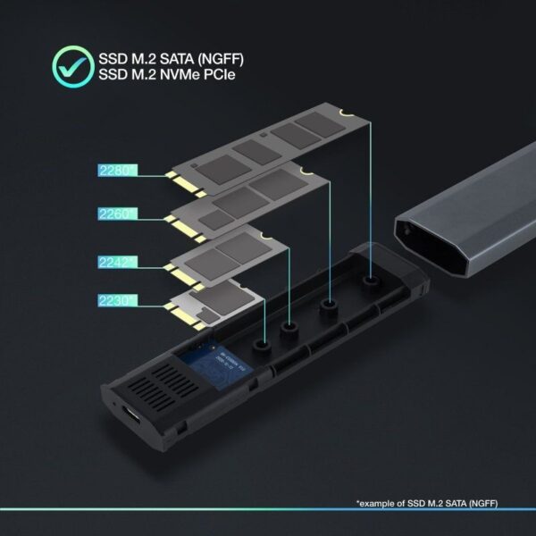 Caja Externa para Disco SSD M.2 NVMe TooQ TQE-2223G/ USB 3.2/ Sin tornillos - Imagen 3