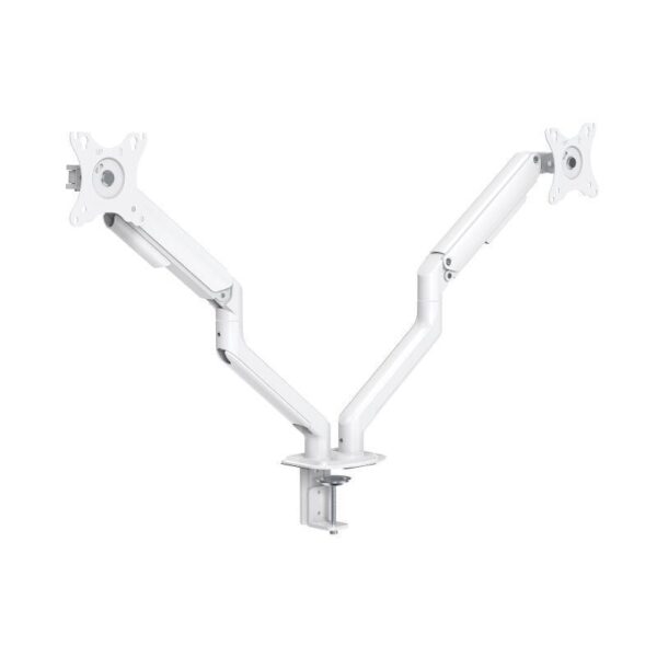 Soporte de Mesa para 2 Monitores TooQ DB4132TNR-W/ Giratorio/ Inclinable/ hasta 9kg