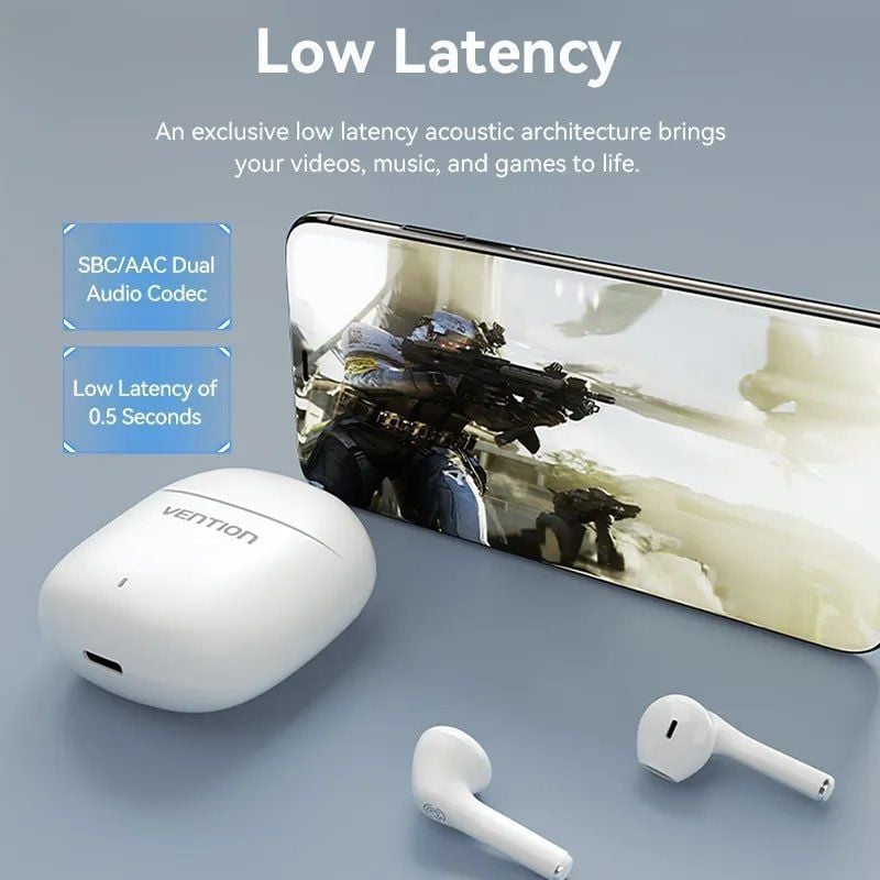 Auriculares Bluetooth Vention NBGW0 con estuche de carga/ Autonomía 7h/ Blancos - Imagen 2