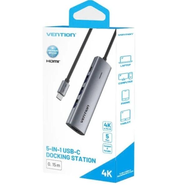 Docking USB Tipo-C Vention TGGHB/ 3xUSB/ 1xHDMI/ 1xUSB Tipo-C PD - Imagen 2