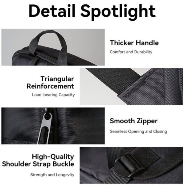 Mochila Vention KROB0 para Portátiles hasta 15.6"/ 19L/ Impermeable/ Negra - Imagen 3