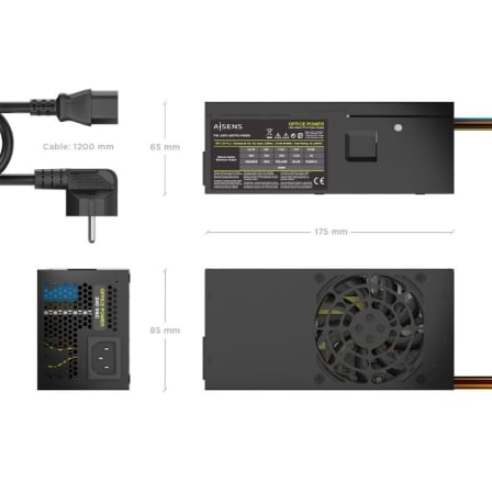 Fuente de alimentación tfx aisens aspc-500tfx-psebk/ 500w/ ventilador 8cm - Imagen 7