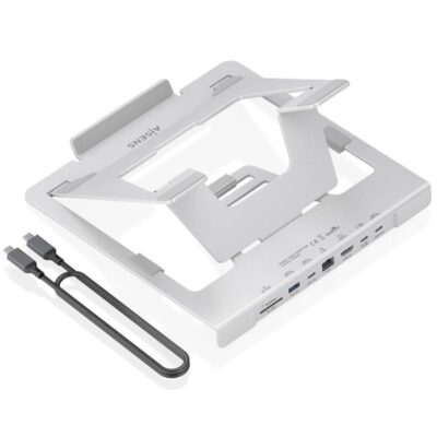 Soporte de sobremesa - docking usb tipo-c aisens asuc-7p045-gr/ 1xusb/ 1xusb tipo-c/ 1xhdmi/ 1xrj45/ 1xlector de tarjetas/
