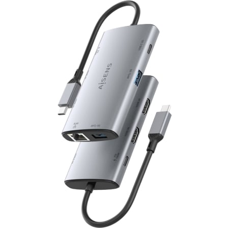 Docking usb tipo-c aisens asuc-7p049-gr/ 2xhdmi 4k/ 1xrj45 - Imagen 8