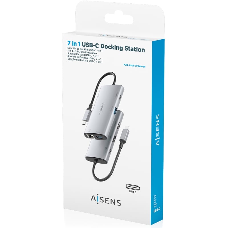 Docking usb tipo-c aisens asuc-7p049-gr/ 2xhdmi 4k/ 1xrj45 - Imagen 5