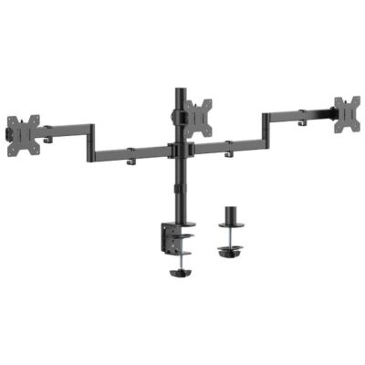 Soporte de mesa para 3 monitores aisens dt27tsr-281/ giratorio/ inclinable/ hasta 10kg