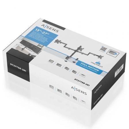 Soporte de mesa para 3 monitores aisens dt27tsr-281/ giratorio/ inclinable/ hasta 10kg - Imagen 10