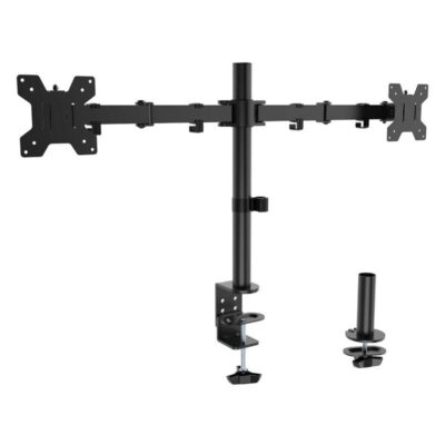 Soporte de mesa para 2 monitores aisens dt32tsr-279/ giratorio/ inclinable/ hasta 10kg