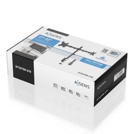 Soporte de mesa para 2 monitores aisens dt32tsr-279/ giratorio/ inclinable/ hasta 10kg - Imagen 10