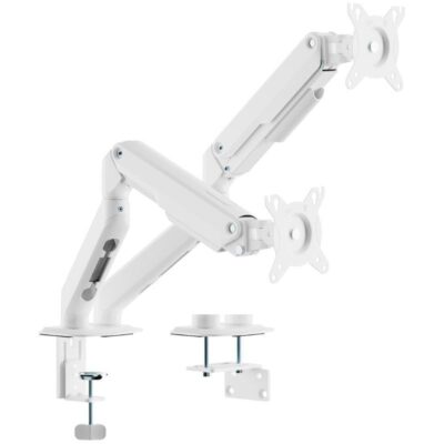 Soporte de mesa con contrapeso para 2 monitores aisens dt32tsr-439/ giratorio/ inclinable/ hasta 9kg