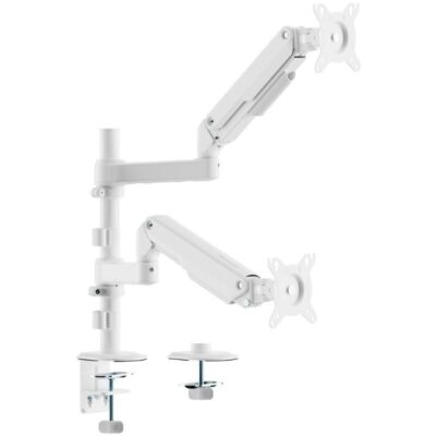 Soporte de mesa con contrapeso para 2 monitores aisens dt32tsr-441/ giratorio/ inclinable/ hasta 9kg
