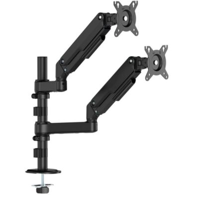 Soporte de mesa con contrapeso para 2 monitores aisens dt32tsr-453/ giratorio/ inclinable/ hasta 9kg