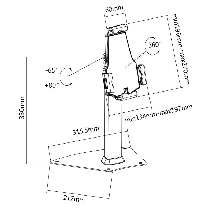 Soporte para tablet aisens ms1p03-113/ antirrobo/ negro - Imagen 5