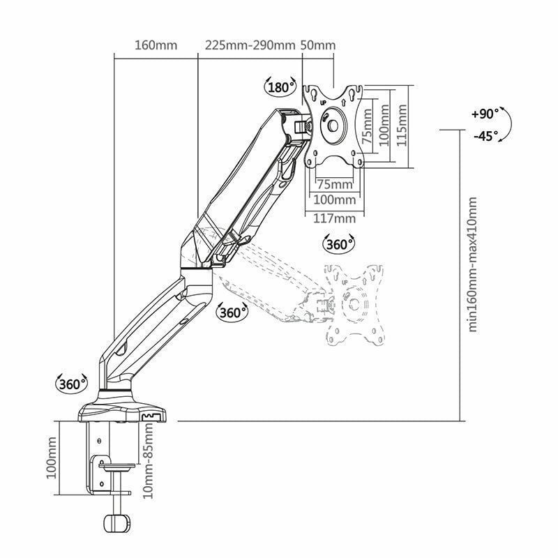 Soporte de mesa con contrapeso para monitor aisens dt27tsr - Imagen 5