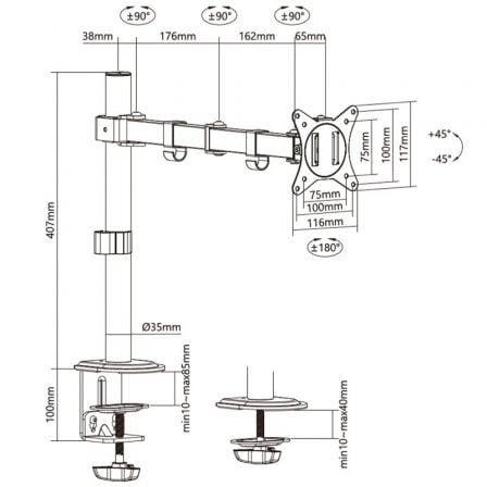 Soporte de mesa para monitor y tv aisens dt32tsr-147 - Imagen 9